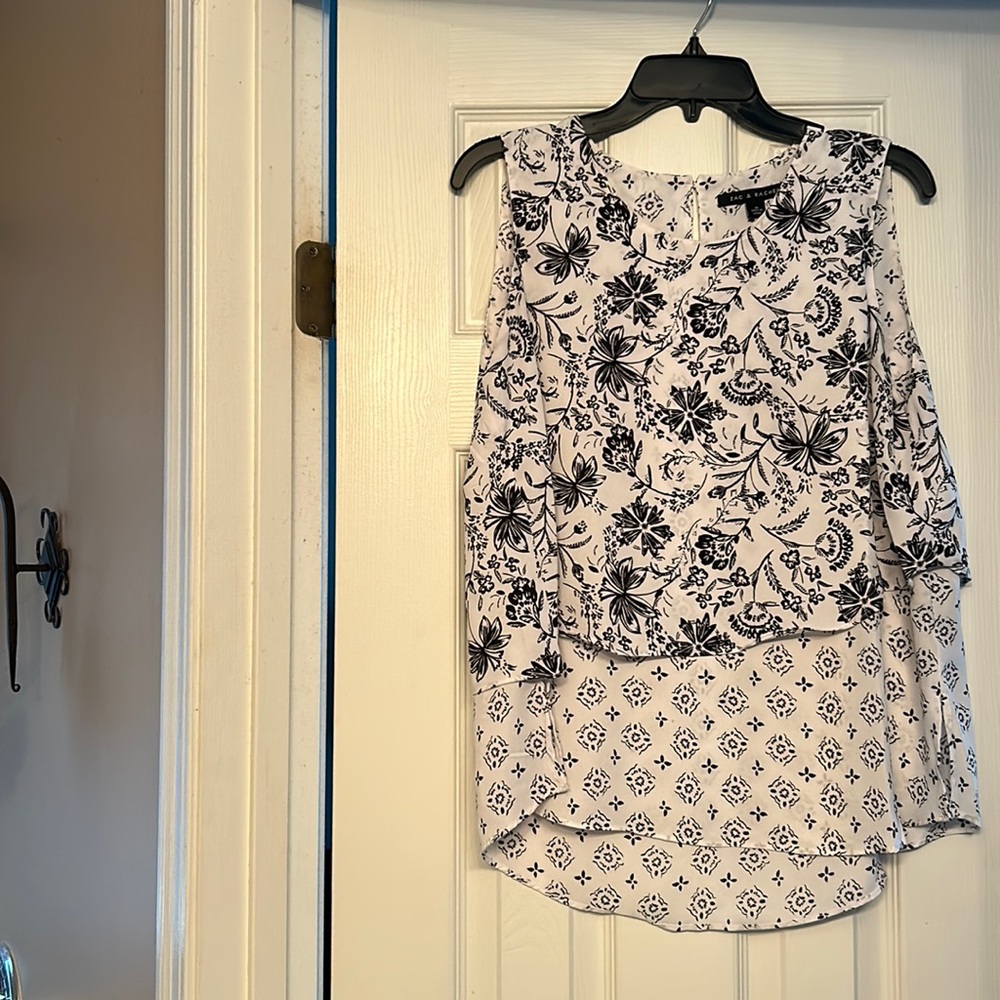 Super comfortable yet dressy polyester layered top.  Worn once.